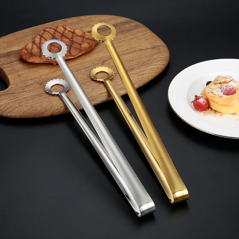 Axyaa Stainless Steel Food Tongs - Kitchen Cooking Utensil