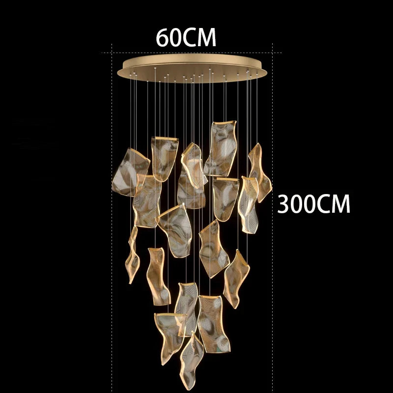 Axyaa Staircase Chandeliers LED Pendant Light Lamps for Modern Living Room