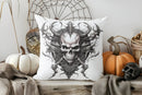 Axyaa Vintage Damask & Skull Pattern Pillow Cover - Stylish Cushion for Sofa, Bedroom, Car
