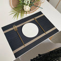 Axyaa 30x45cm Luxe Woven Vinyl Placemats for Kitchen & Dining