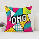 Axyaa Pop Art Cushion Cover: Fun Cartoon Pillow for Living Room Sofa or Bed