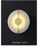 Axyaa Alabaster Marble Wall Sconce LED Light for Bedroom, Aisle, Hotel - Luxe Interior Decor