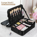 Axyaa Travel Makeup Train Case with Adjustable Dividers and Shoulder Strap
