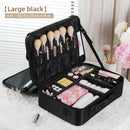 Axyaa Travel Makeup Train Case with Adjustable Dividers and Shoulder Strap