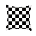 Axyaa Black & White Plaid Wave Stripe Checkerboard Print Throw Pillow Case
