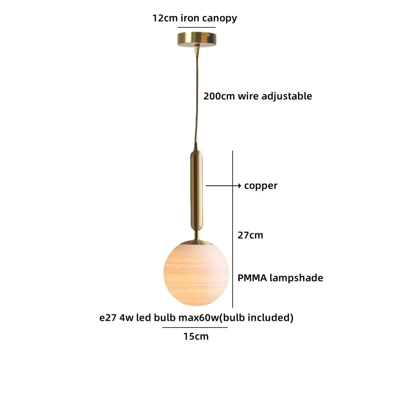 Axyaa Wood Glass LED Pendant Light Headboard Chandelier Black Walnut