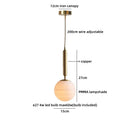 Axyaa Wood Glass Ball LED Pendant Lights Modern Nordic Indoor Hanging Lamp