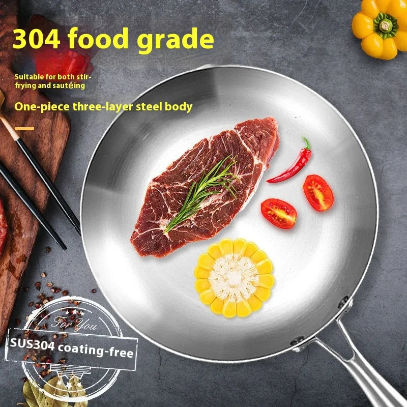 Axyaa Stainless Steel Non Stick Frying Pan for Gas Stove and Induction Cooker