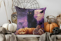 Axyaa Halloween Pillow Cover - Ghosts, Pumpkins, Bats Design