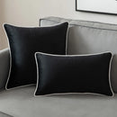 Axyaa Black White Velvet Pillow Covers Modern Home Decor Accent Sofa Bed
