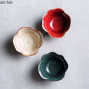Axyaa Flame-Killed Ceramic Flower Shape 4" Bowl Set for Molecular Cuisine & Serving