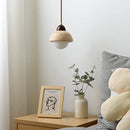 Axyaa Yellow Travertine LED Pendant Light - Japanese Style Glass Fixture for Home Décor