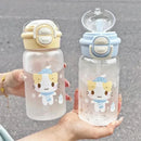Axyaa Cat Water Bottle with Straw: Cute & Portable for Kids, School, Travel