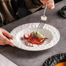 Axyaa Stoneware Plate Set for Molecular Cuisine in Stone Pattern - Restaurant Quality