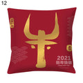 Axyaa Chinese New Year Printed Cushion Cover for Bed and Sofa