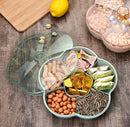 Axyaa Melon Seed Plate Fruit Storage Box with Dividers and Cover