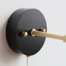 Axyaa Black Wood LED Wall Sconce with Copper Socket - Modern Nordic Design
