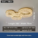 Axyaa Gold Crystal Round Ceiling Light for Home Living Dining Bedroom Study