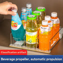Axyaa Fridge Beverage Pusher: Clear Sliding Storage Container for Drinks