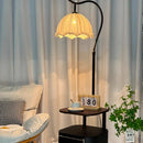 Axyaa Wooden Storage Rack Integrated Floor Lamps LED for Bedside Table Living Room