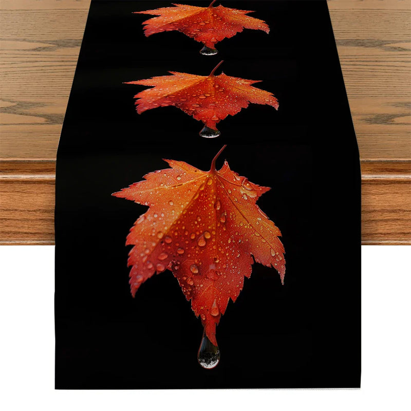 Axyaa Maple Leaf Table Runner for Dining Wedding Holiday Party Decor