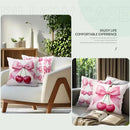 Cherry & Bowknot Pattern Pillowcase – Axyaa Decorative Cushion Cover