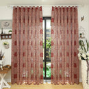 Axyaa European Style Floral Jacquard Tulle Curtains for Living Room and Bedroom
