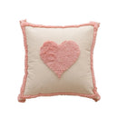 Axyaa Pink Cotton Tufted Pillow Cover with Tassels - Chic Boho Style