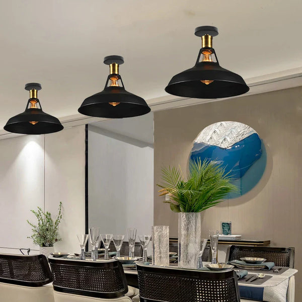 Axya Industrial LED Ceiling Lights: Retro Loft Metal Chandeliers