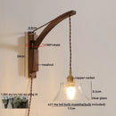 Axyaa Nordic LED Wall Sconce Walnut Copper Stair Light - Modern Home Decor