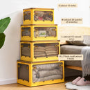 Axyaa Stackable Storage Box Organizer with Wheels for Clothes, Toys, Books
