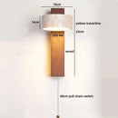 Axyaa Wood Yellow Travertine LED Wall Lamp Up Down Rotate Wall Art Mirror Light