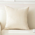 Axyaa White Velvet & Corduroy Cushion Covers for Stylish Home Decor