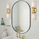 Axyaa Oval Black Metal Frame Vanity Mirror 1000x500mm - Bathroom, Bedroom, Entryway Décor