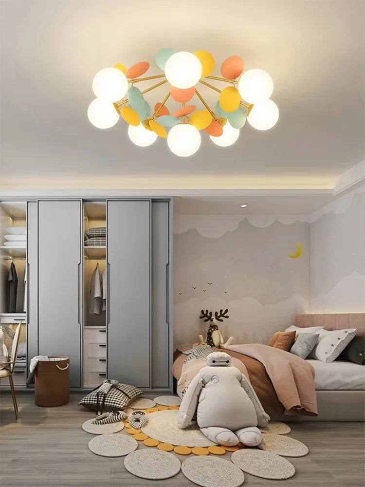 Axyaa Frost Glass Ceiling Chandelier for Dining Room Kids Bedroom Living Home Decor