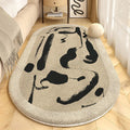 Axyaa Cream French Style Oval Carpet for Master Bedroom Luxury Decor