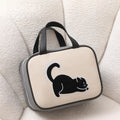 Axyaa Large Capacity Waterproof Makeup Bag with Cute Cartoon Cat Pattern