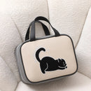 Axyaa Large Capacity Waterproof Makeup Bag with Cute Cartoon Cat Pattern