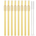 Axyaa High Borosilicate Glass Tomatoes on Sticks Straw Set with Brush