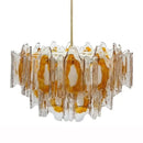 Axyaa Vintage Amber Glass Chandelier: Mid-Century American Style Light for Living Room