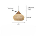 Axyaa Rattan Pendant Lamp: Vintage Handmade LED Lighting for Kitchen, Dining Room