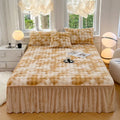 Axyaa Imitation Rabbit Velvet Fleece Bed Skirt - Winter Warm Mattress Cover