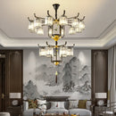 Axyaa Luxury Crystal Chandelier for Modern Chinese Living Room
