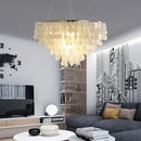 Axyaa Nordic Shell Chandelier LED Pendant Lamp Gold Chrome Round Modern Hanging Chandeliers