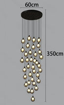 Axyaa Crystal Chandelier Stair Pendant Lamp Living Room Lights