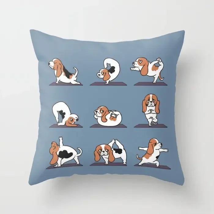 Axyaa Yoga Panda & Avocado Cartoon Animal Throw Pillow Bundle
