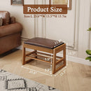 Axyaa Mid-Century 2-Tier Shoe Rack Bench: Compact Storage with 550lbs Capacity