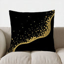 Axyaa Black & Gold Marbled Pattern Throw Pillow Cover for Sofa, Bedroom, Car