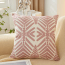 Axyaa Fern Leaves Embroidery Pillow Cover 45x45cm Blue Yellow Grey Square Decor