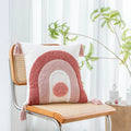Axyaa Rainbow Tufted Tassel Cushion Cover, 45x45cm Home Decor Sofa Pillow